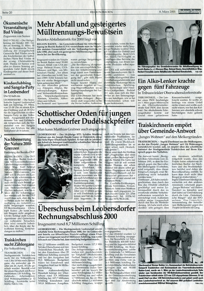 Badener Zeitung 2001